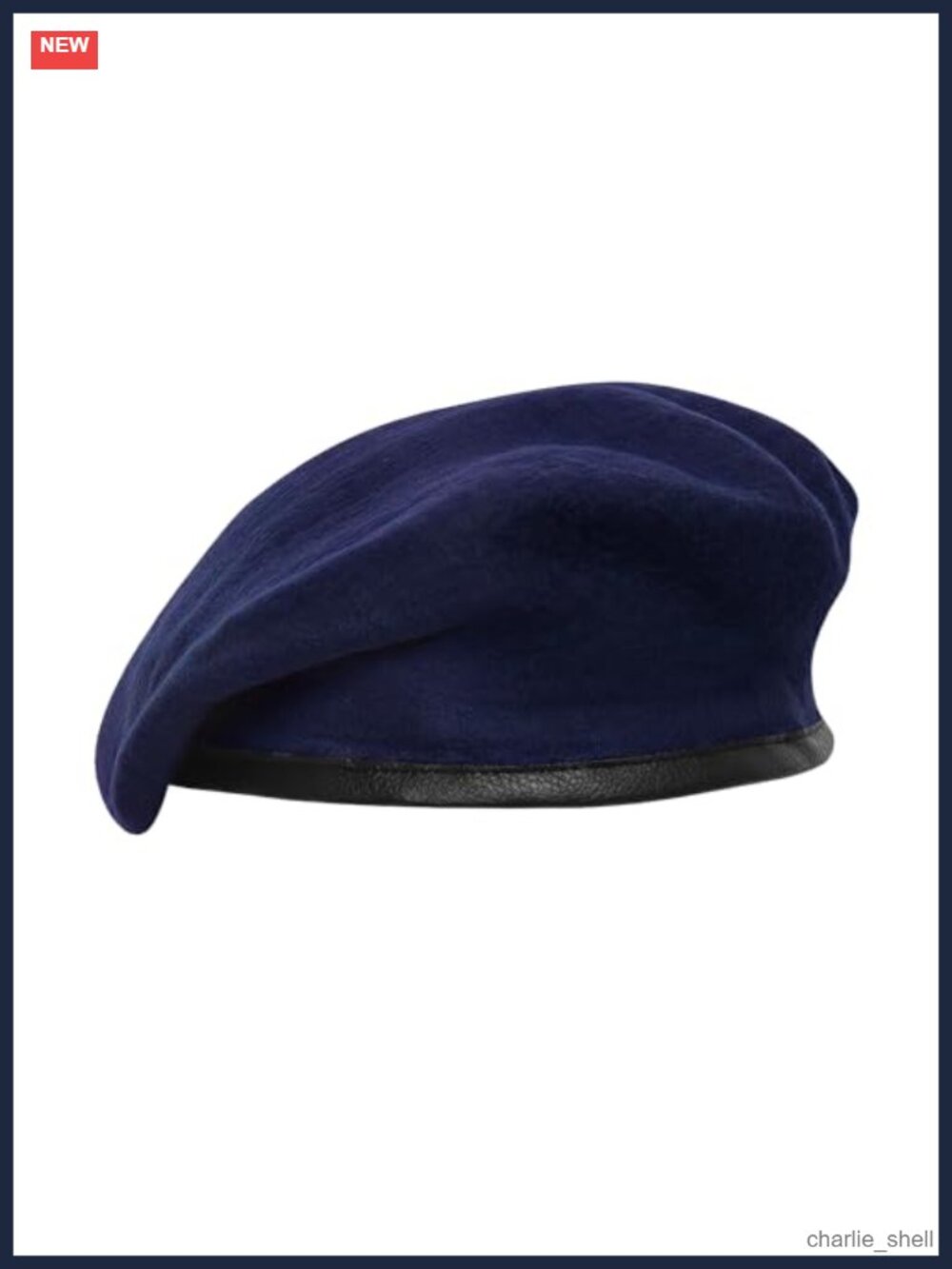 Wool Leather Beret Adjustable Military Vintage Hat